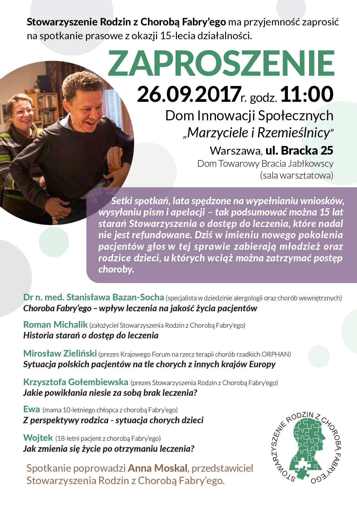 „Marzyciele i rzemieślnicy”: Stowarzyszenia Rodzin z Chorobą Fabry’ego